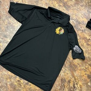Official Black Chicago Blackhawks polo shirt